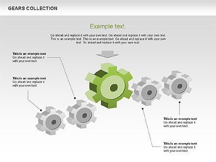 3D Gears Process Shapes, Slide 7, 00604, Shapes — PoweredTemplate.com