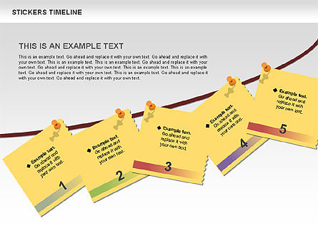 스티커 타임 라인 차트, 슬라이드 2, 00607, Timelines & Calendars — PoweredTemplate.com
