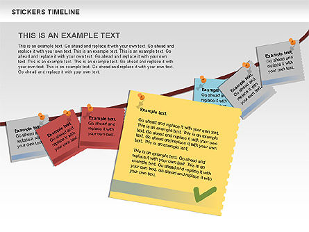 Etiquetas engomadas de la línea de tiempo, Diapositiva 4, 00607, Timelines & Calendars — PoweredTemplate.com