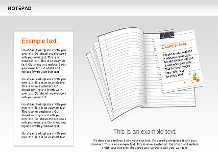 Notepad Shapes and Diagrams, Slide 11, 00608, Shapes — PoweredTemplate.com