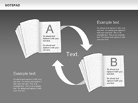 Notepad Shapes and Diagrams, Slide 13, 00608, Shapes — PoweredTemplate.com