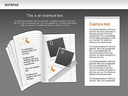 메모장 모양과 다이어그램, 슬라이드 14, 00608, 모양 — PoweredTemplate.com