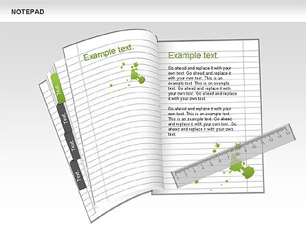 Notepad vormen en diagrammen, Dia 2, 00608, Figuren — PoweredTemplate.com