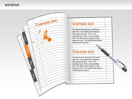 Notepad vormen en diagrammen, Dia 3, 00608, Figuren — PoweredTemplate.com
