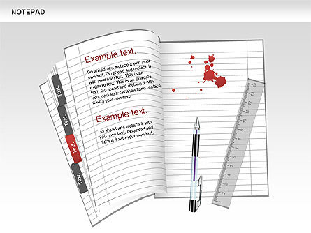Notepad Shapes and Diagrams, Slide 4, 00608, Shapes — PoweredTemplate.com