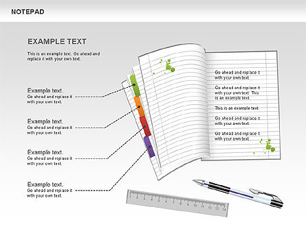 Notepad Shapes and Diagrams, Slide 7, 00608, Shapes — PoweredTemplate.com