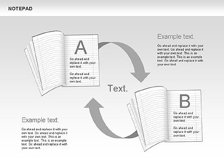 Notepad Shapes and Diagrams, Slide 9, 00608, Shapes — PoweredTemplate.com