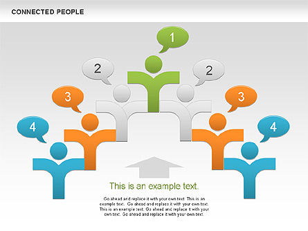 接続された人の形, スライド 10, 00609, 図形 — PoweredTemplate.com