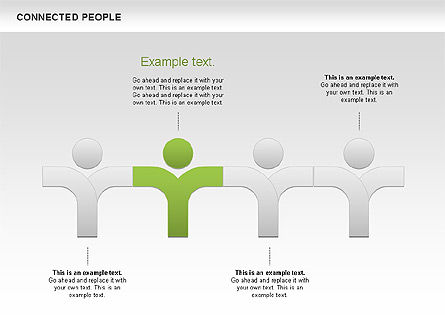 Formas de personas conectadas, Diapositiva 11, 00609, Formas — PoweredTemplate.com