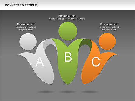 Formas de personas conectadas, Diapositiva 12, 00609, Formas — PoweredTemplate.com