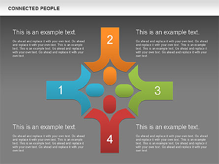 Terhubung Bentuk Orang, Slide 13, 00609, Bentuk — PoweredTemplate.com
