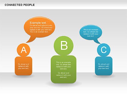 Formas de personas conectadas, Diapositiva 9, 00609, Formas — PoweredTemplate.com