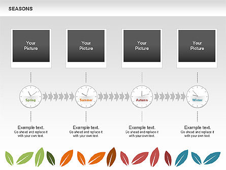 Schéma de la chronologie des saisons, Diapositive 8, 00612, Timelines & Calendars — PoweredTemplate.com