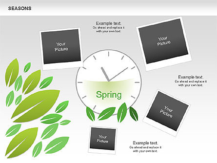 Seasons cronograma diagrama, Deslizar 9, 00612, Timelines & Calendars — PoweredTemplate.com