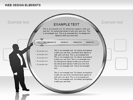 网页设计形状和图表, 免费 PowerPoint模板, 00618, 流程图 — PoweredTemplate.com