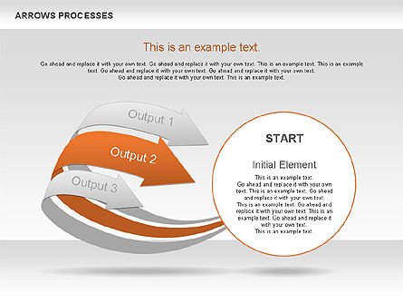 Formes des flèches Orb, Diapositive 7, 00619, Formes — PoweredTemplate.com