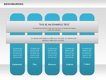벤치마킹 다이어그램, 슬라이드 2, 00623, 단계 도표 — PoweredTemplate.com