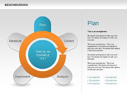 벤치마킹 다이어그램, 슬라이드 4, 00623, 단계 도표 — PoweredTemplate.com