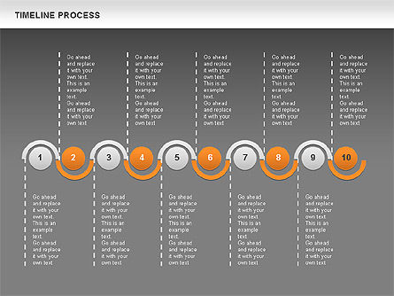 タイムラインプロセス, スライド 11, 00630, プロセス図 — PoweredTemplate.com