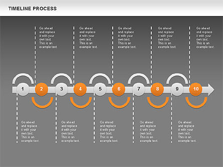 タイムラインプロセス, スライド 12, 00630, プロセス図 — PoweredTemplate.com