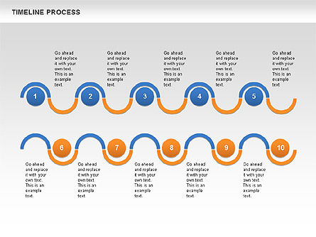 タイムラインプロセス, スライド 6, 00630, プロセス図 — PoweredTemplate.com