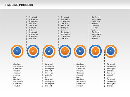 タイムラインプロセス, スライド 7, 00630, プロセス図 — PoweredTemplate.com
