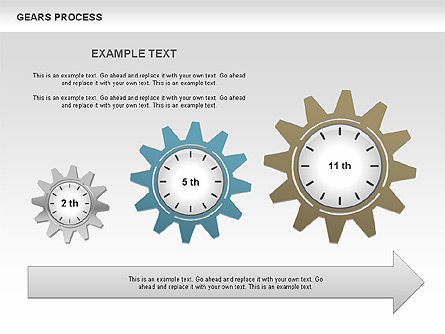 Proceso con engranajes, Diapositiva 8, 00634, Diagramas de proceso — PoweredTemplate.com