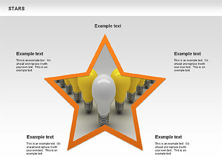 Formas de las estrellas y diagramas, Plantilla de PowerPoint, 00635, Formas — PoweredTemplate.com