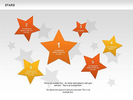 星星形状和图表, 幻灯片 3, 00635, 形状 — PoweredTemplate.com
