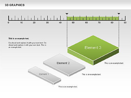 3D 그래프 차트, 파워 포인트 템플릿, 00637, 그래프 차트 — PoweredTemplate.com