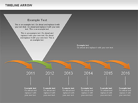Diagramma freccia timeline, Slide 12, 00639, Timelines & Calendars — PoweredTemplate.com