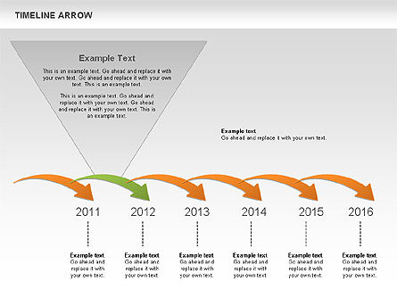 Diagrama de la flecha de la línea de tiempo, Diapositiva 5, 00639, Timelines & Calendars — PoweredTemplate.com