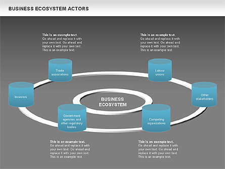 Diagram Aktor Ekosistem Bisnis, Slide 12, 00644, Model Bisnis — PoweredTemplate.com