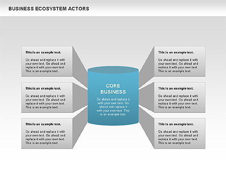 Diagramme des acteurs des écosystèmes commerciaux, Diapositive 7, 00644, Modèles commerciaux — PoweredTemplate.com