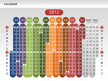 2012 년 달력, 슬라이드 12, 00646, Timelines & Calendars — PoweredTemplate.com
