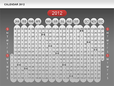 Calendrier 2012, Diapositive 15, 00646, Timelines & Calendars — PoweredTemplate.com