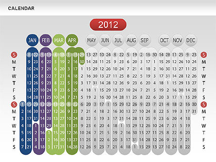 2012 년 달력, 슬라이드 6, 00646, Timelines & Calendars — PoweredTemplate.com