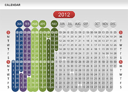 2012 년 달력, 슬라이드 7, 00646, Timelines & Calendars — PoweredTemplate.com