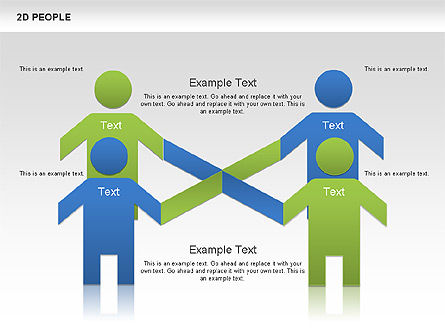 2D People Shapes, Slide 3, 00652, Shapes — PoweredTemplate.com