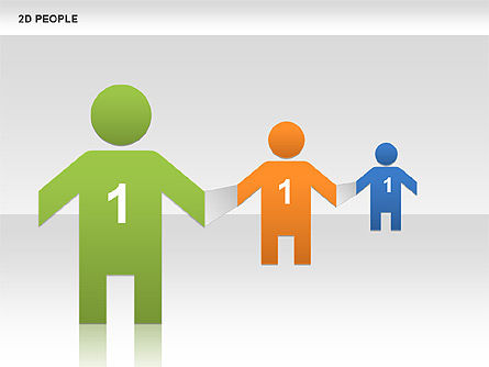 2D People Shapes, Slide 7, 00652, Shapes — PoweredTemplate.com