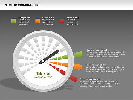 근무 시간 프로세스 다이어그램, 슬라이드 12, 00653, 단계 도표 — PoweredTemplate.com