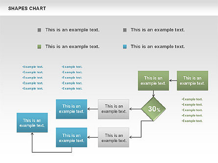 도형 다이어그램 모음, 슬라이드 2, 00665, 플로 차트 — PoweredTemplate.com