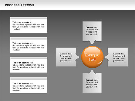 矢印のあるプロセスの図, スライド 15, 00666, プロセス図 — PoweredTemplate.com