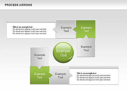 矢印のあるプロセスの図, スライド 8, 00666, プロセス図 — PoweredTemplate.com