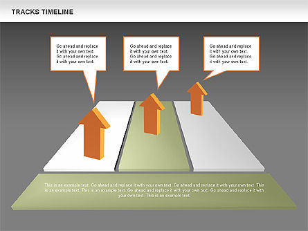 Tracks tijdlijn diagram, Dia 10, 00672, Timelines & Calendars — PoweredTemplate.com