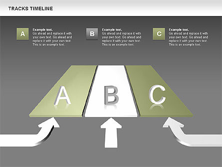 Tracks tijdlijn diagram, Dia 11, 00672, Timelines & Calendars — PoweredTemplate.com