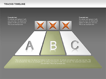 Tracks tijdlijn diagram, Dia 12, 00672, Timelines & Calendars — PoweredTemplate.com