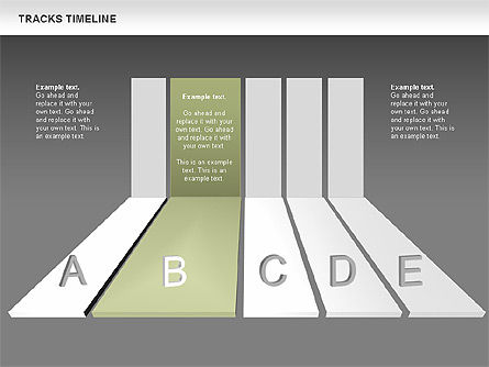 Tracks tijdlijn diagram, Dia 13, 00672, Timelines & Calendars — PoweredTemplate.com