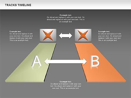 Diagrama de línea de tiempo de pistas, Diapositiva 14, 00672, Timelines & Calendars — PoweredTemplate.com