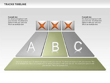 Diagrama de línea de tiempo de pistas, Diapositiva 3, 00672, Timelines & Calendars — PoweredTemplate.com